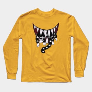 Sharp Teeth Monster Cat Eater Long Sleeve T-Shirt